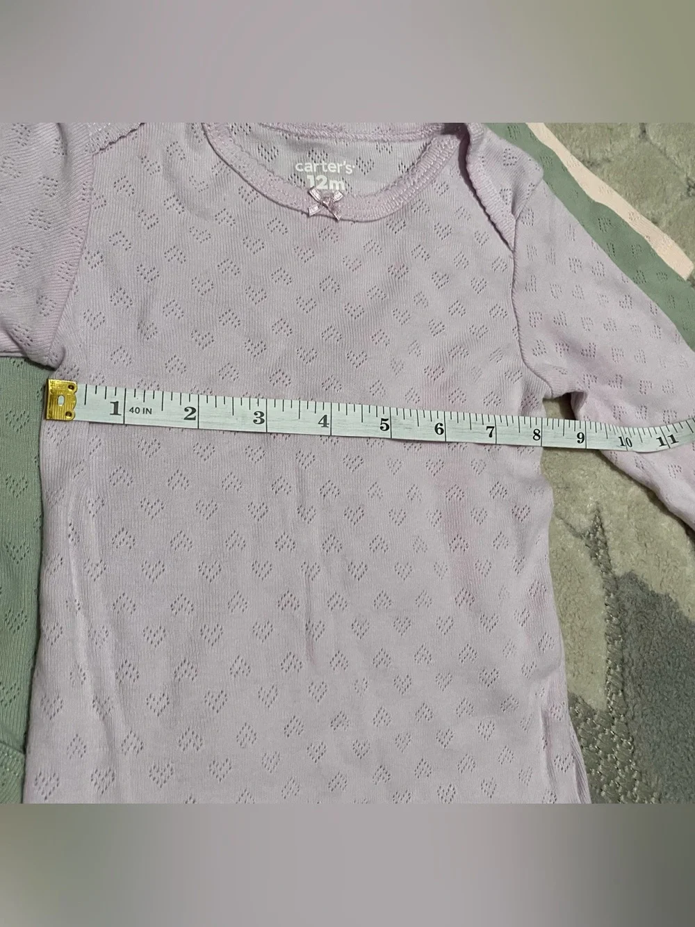 Carter's Three-Pack Baby Girl Bodysuits in Pink, Purple & Green 12 Month